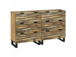 Vidaxl Conjunto De Buffets 2 Unid. Natural 120 X 33 X 75 Cm