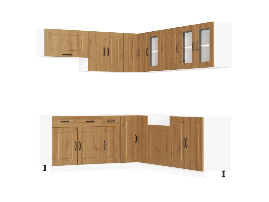 Kitchen Cabinet Set, Kitchen Cabinet Sets Vidaxl Marrom Madeira Processada (n/a)