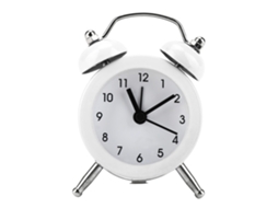 Mini despertador digital de metal Baok-reloj, portátil, a bateria, requintado, para estudantes, branco, 7,6 cm (3 polegadas).