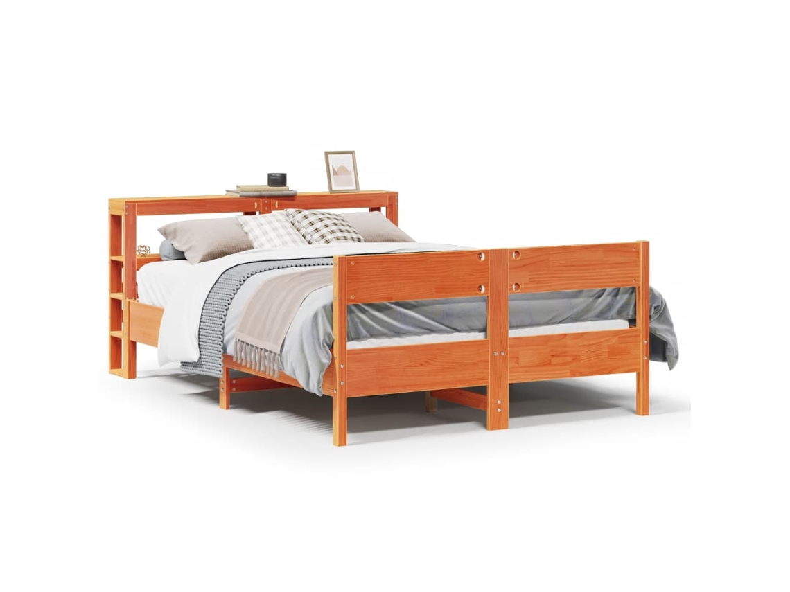 Bed Frame, Bed Frames Vidaxl Marrom Madeira De Pinho (140 X 200 Cm)
