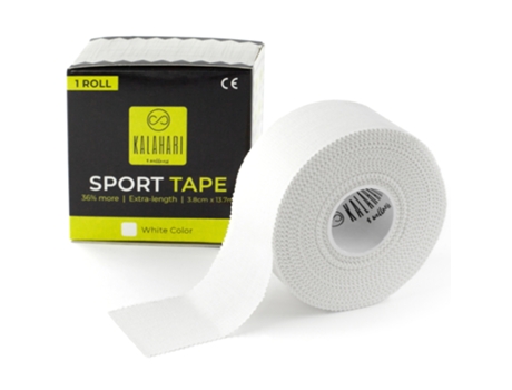 Kalahari 1 X Fita Esportiva Branca - Extra Comprimento 3,8Cm X 13,7M - Fita Adesiva - Bandagem Funcional Para Crossfit, Escalada, Vôlei, Boxe, Dedos –