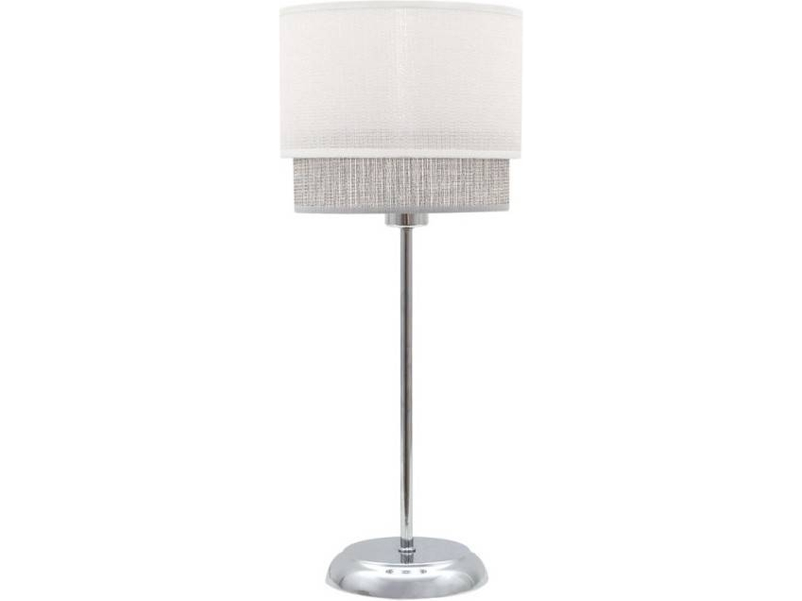 Candeeiro de Mesa FABRILAMP Kenya (Branco - E14 - Máx. 40W - Tecido)