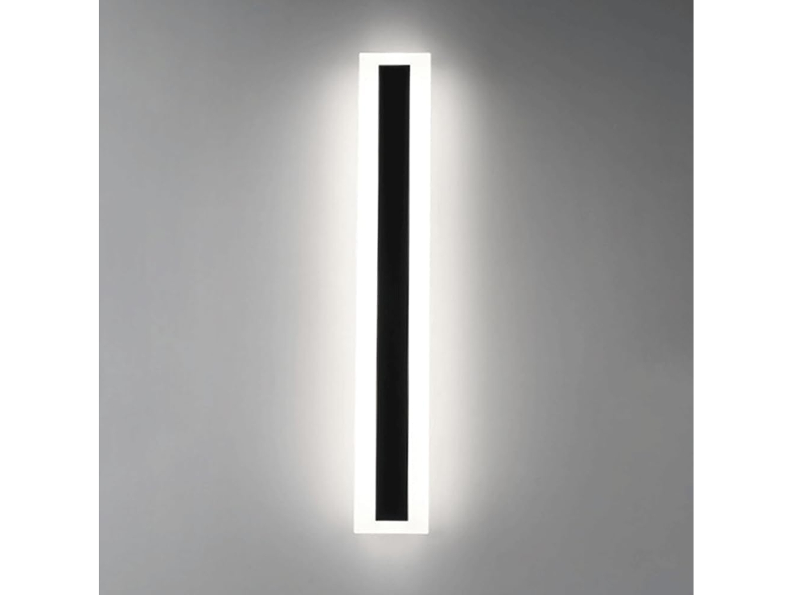 Applique Mural Preta, Branca, De Acrílico, Led, Moderna, Linear, 6000k, Exterior