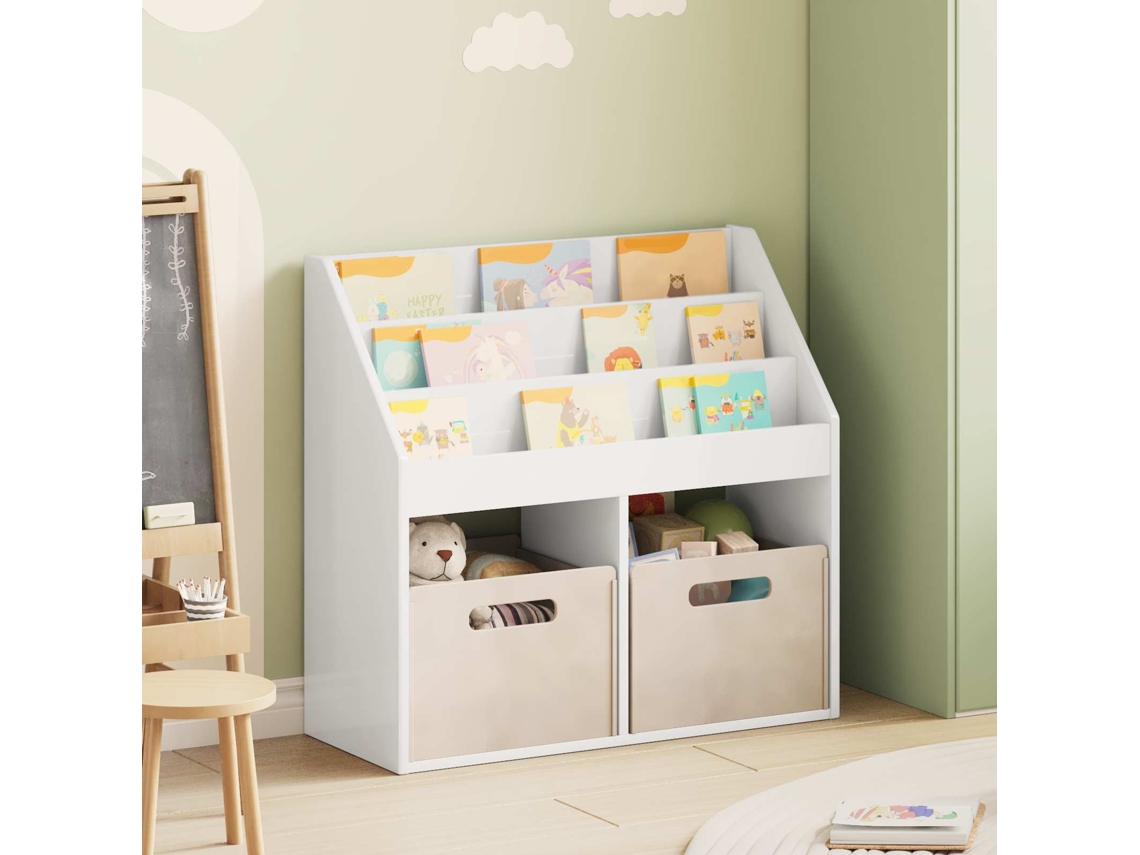 Vidaxl Estante Infantil Branco Brilhante 72,5 X 29,5 X 69 Cm