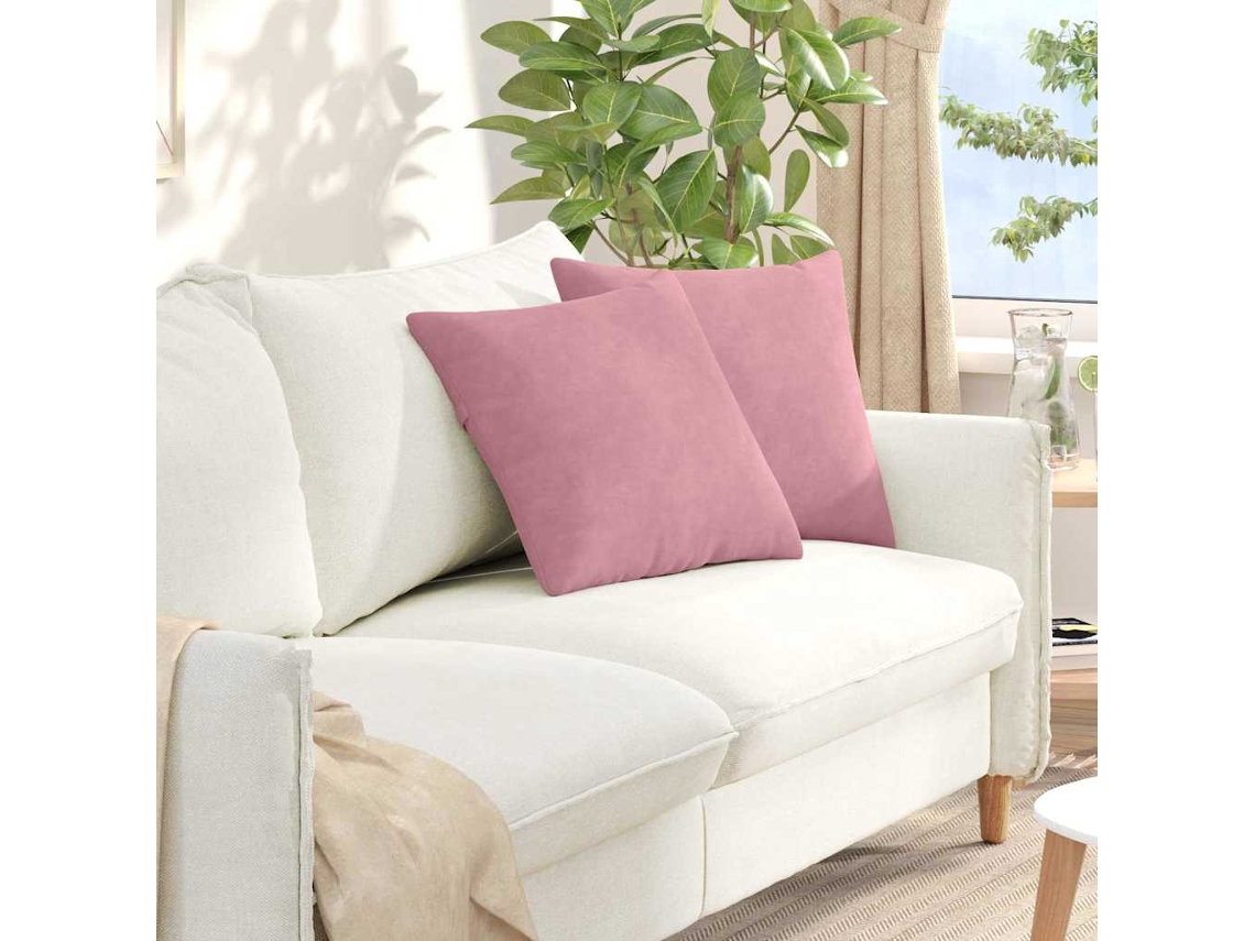 Vidaxl Travesseiros De Sofá 2 Pcs Rosa 45 X 45 Cm