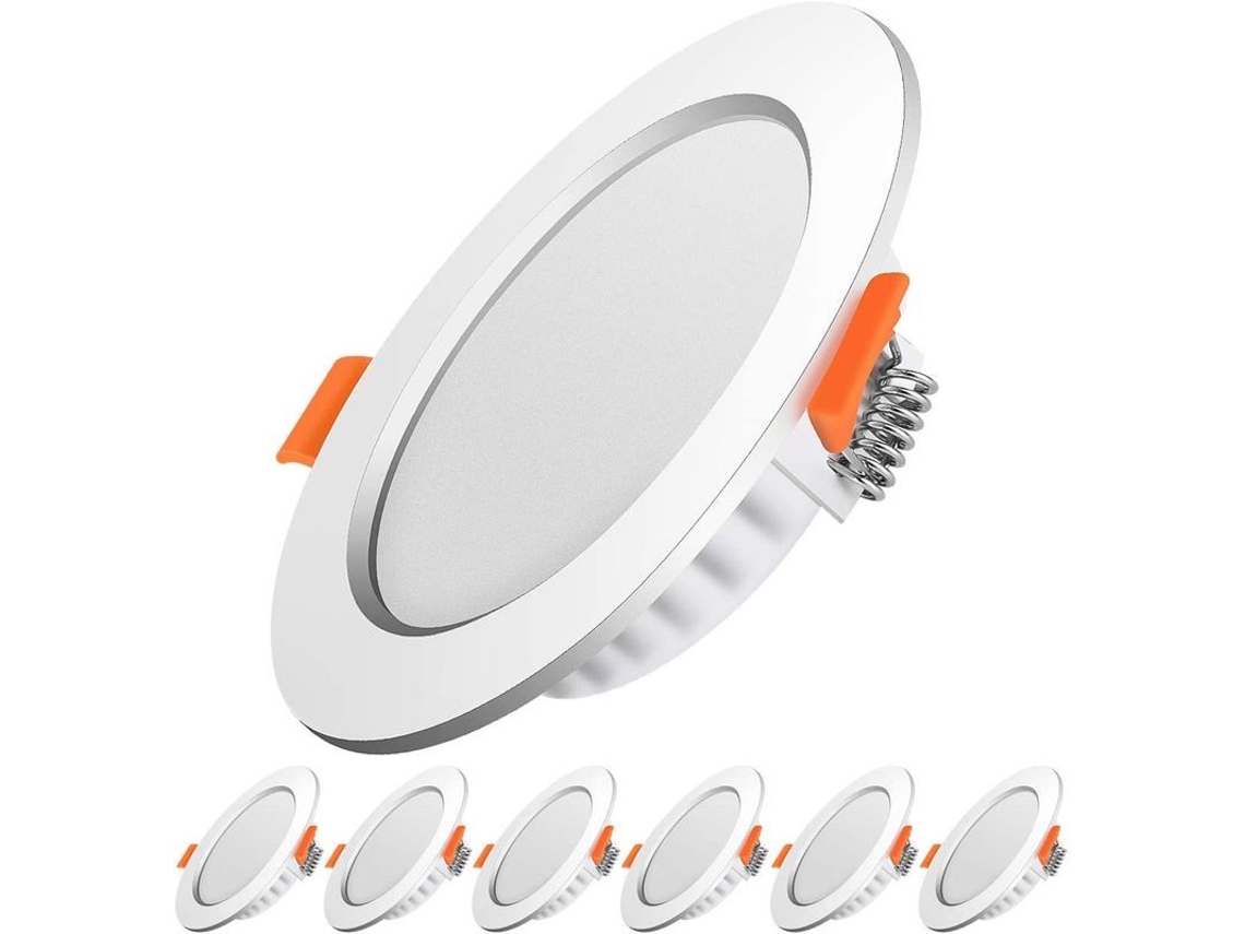 Nova Line spotlight Led Embutido Extra Flat 5w 500lm 6000k Branco Frio 230v Conjunto de 6 Classe F