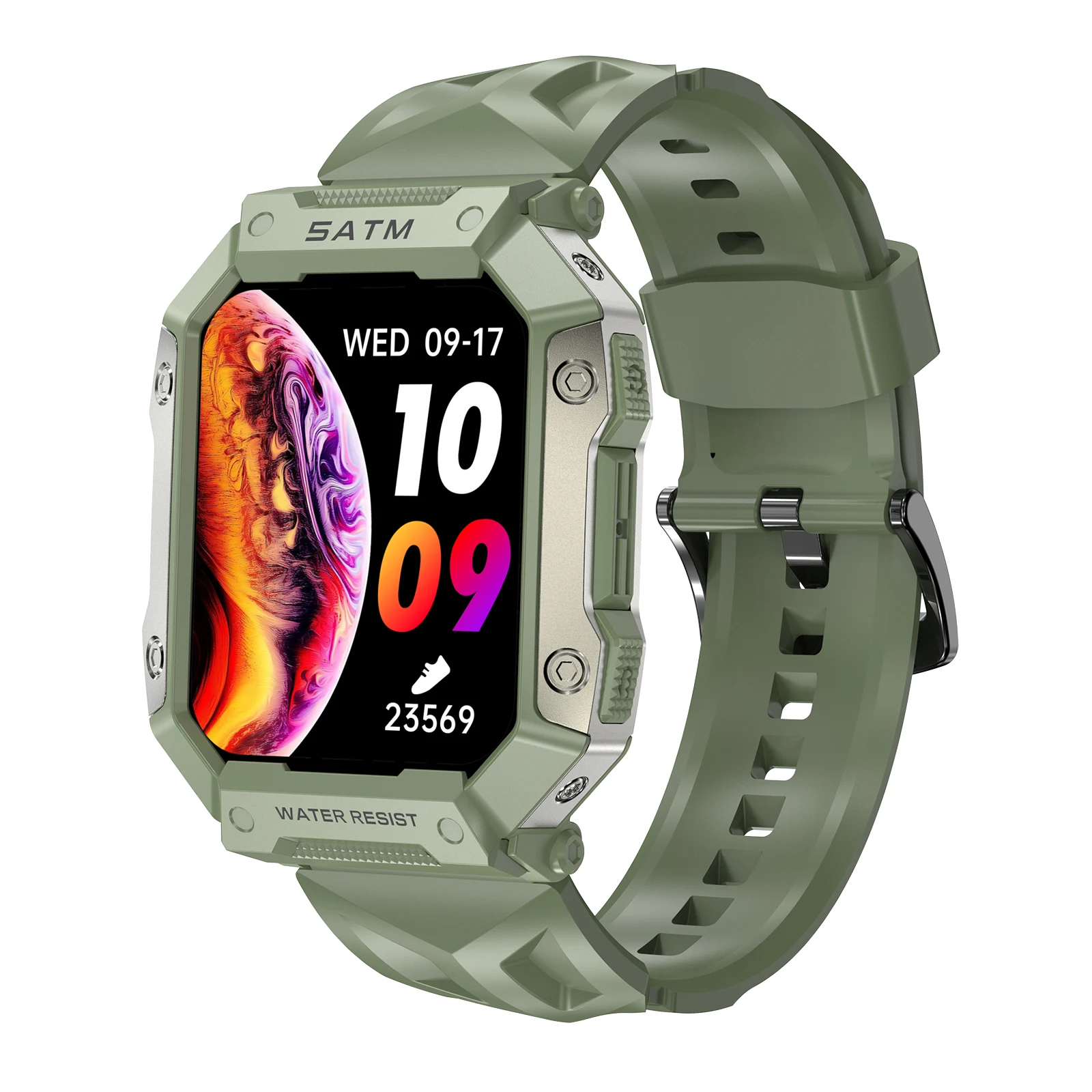 (verde) Smartwatch Para Esportes Ao Ar Livre, À Prova D'água Ip68, Chamadas Bluetooth