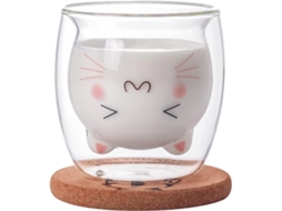 Caneca Fofa De Gato Para Café, Chá Ou Leite, Com Parede Dupla E Isolamento Térmico Transparente. Aquaforge