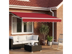 Vidaxl Toldo Retrátil Elétrico Vermelho E Branco 3 X 2,5 M
