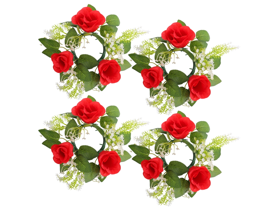 Laxiscreed Conjunto De 4 Flores De Rosa Artificial Para Decoração De Casamentos E Festas
