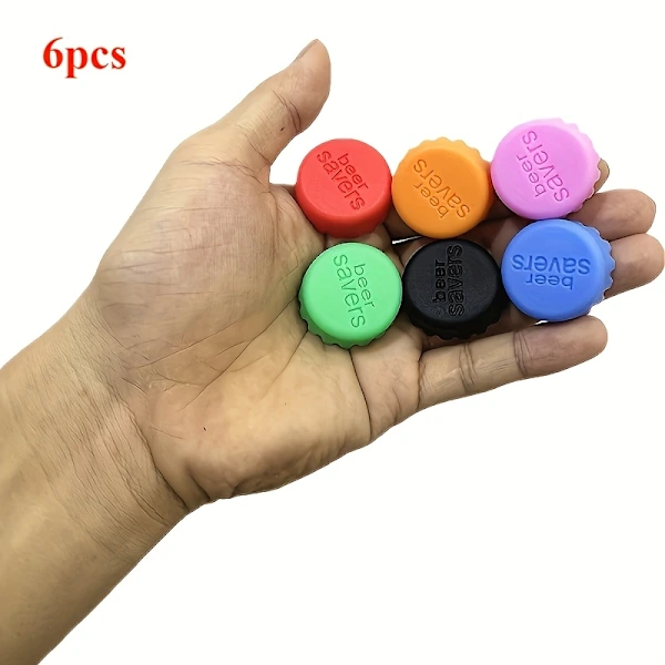 Conjunto De 6 Tampas De Silicone Reutilizáveis Para Garrafas, Tampas Coloridas, Resistentes E Anti-vazamento Para Cerveja, Vinho E Vinagre
