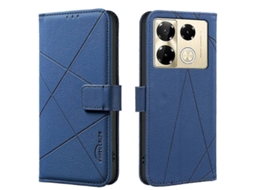 Capa De Couro Para Celular Com Padrão Geométrico Rfid