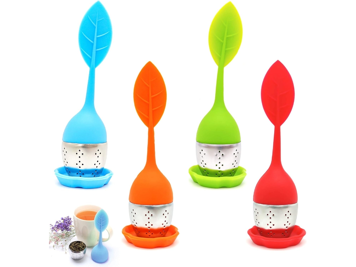 Infusor De Chá Em Aço Inoxidável Com Cabo Silicone, Design Elegante, Ideal Para Preparar Chá