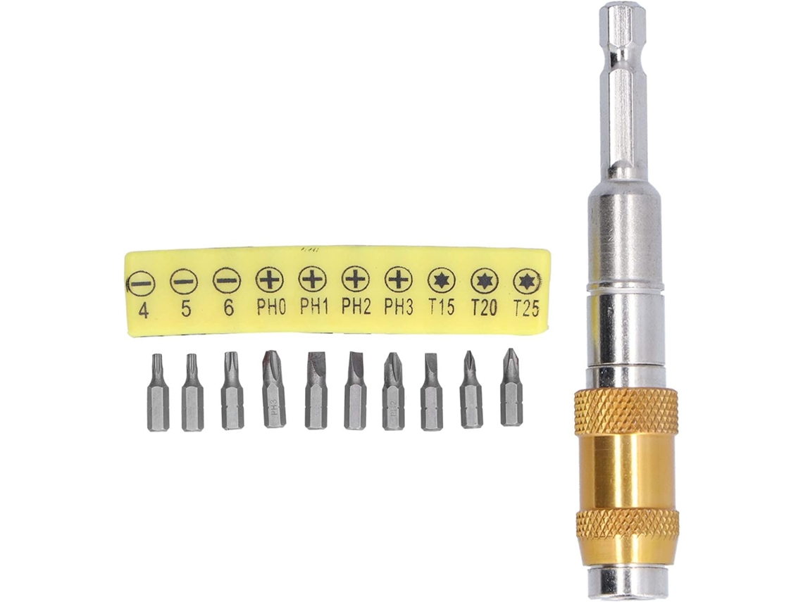 Haste Extensora Para Bits Hexagonais De 1/4", Flexível Com 20°, Em