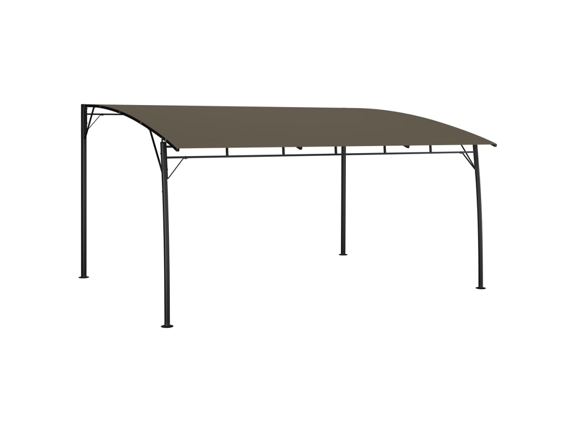 Vidaxl Toldo Para-sol De Jardim 4x3x2,55 M Cinzento-acastanhado