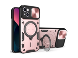 Suporte Casa Quedas Slide Câmara Para Iphone 13 Pele Sintética Rosa