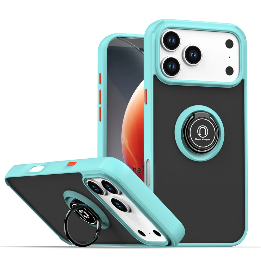 (azul-celeste, Iphone 12 Pro) Capa Com Anel Magnético – Toque Confortável, Proteção De Lente Resistente A Impactos
