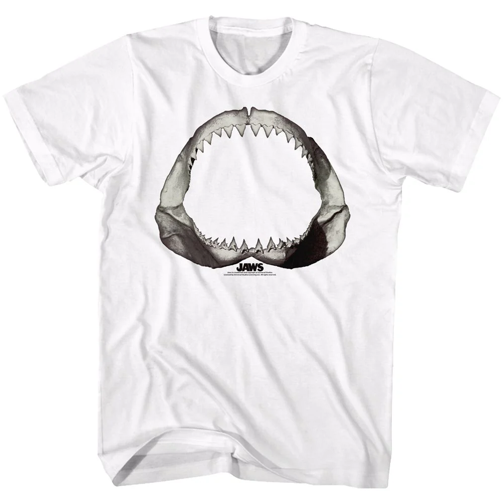 Unisex Adult T-shirt Rockinstone Jaws Movie Literally White Sizes