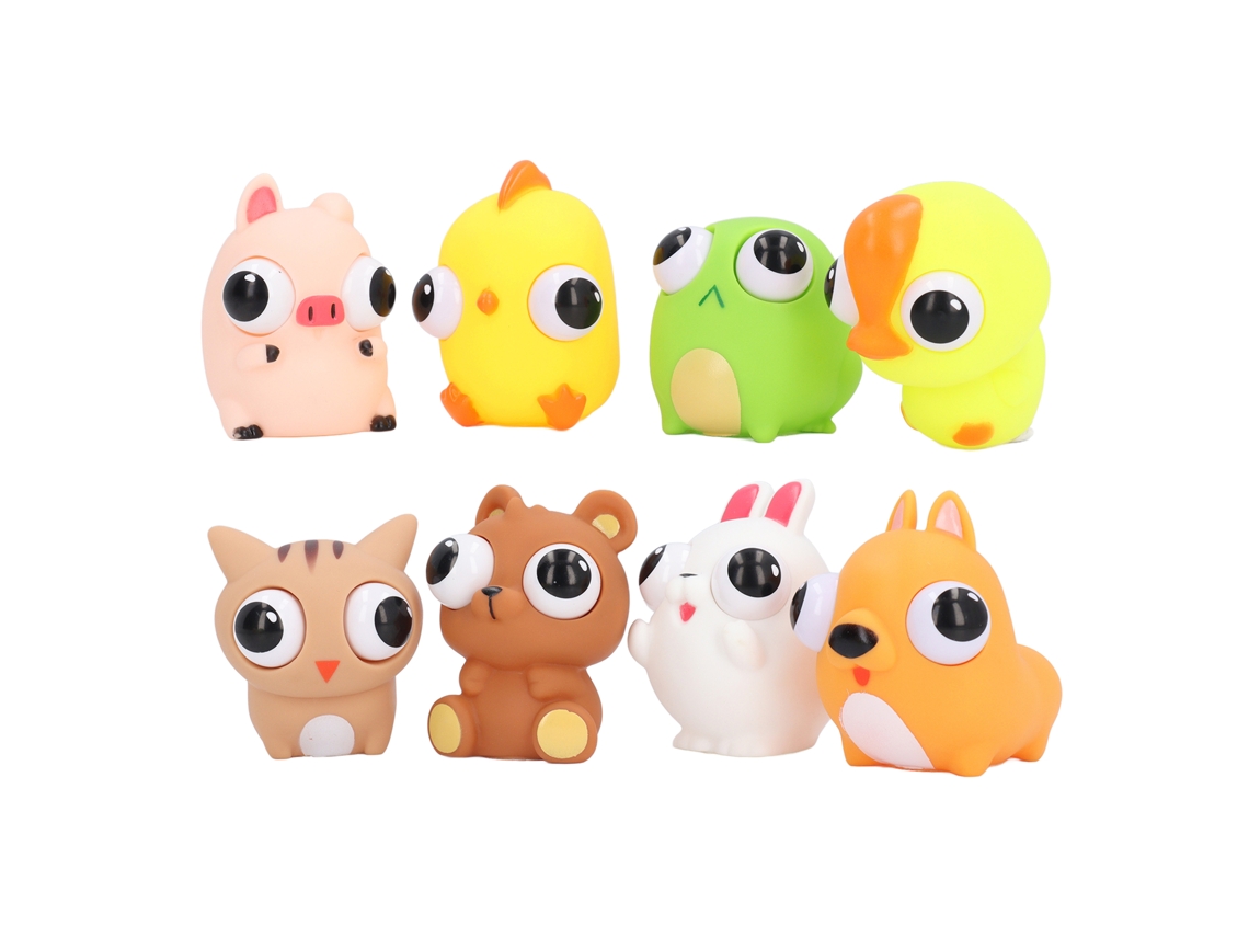 Mali 8pcs Brinquedo de Compressão Animal com Olhos para Alivio de Estresse Infantil