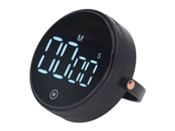 Timer Digital De Cozinha Magnético Com Display Led Grande Contagem Regressiva Volume Ajustável Preto