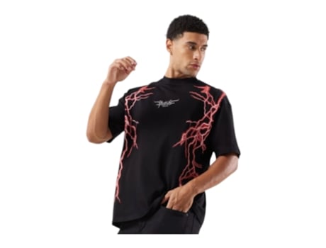 T-shirt De Homem Fobia Arquivo Novo Relâmpago Preto (l)
