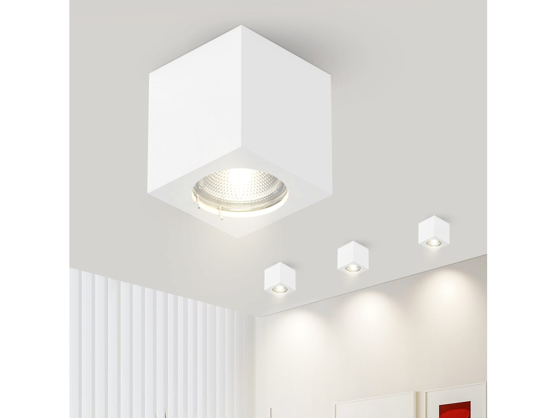 ZMH Luminária de teto LED branca moderna GU10 embutida para sala de estar e uso interno