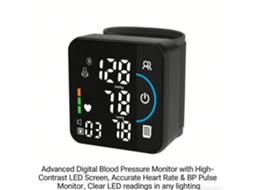 Monitor De Pressão Arterial Digital Avançado Com Visor Led De Alto Contraste, Monitor De Pulso E Pressão Arterial Preciso