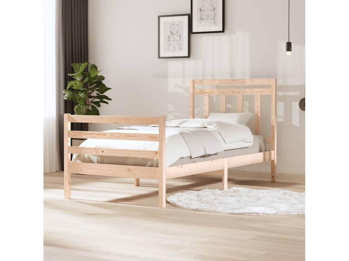 Vidaxl Estrutura De Cama 100x200 Cm Madeira Maciça