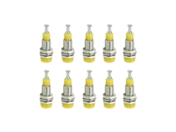 10pcs de tomadas banana fêmea de 2mm, prateada, Ni, rosca M6, modelo J.40006, para equipamentos eletrônicos | S/MARCA
