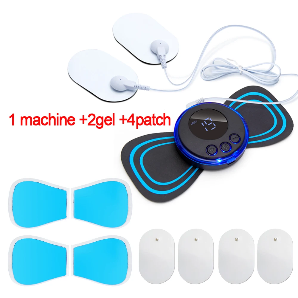 Estimulador Muscular Para Massagem Cervical Ems, Adesivo Elétrico Com Pulsos De Baixa Frequência, Ferramenta Alívio Da Dor E Relaxamento ~01298