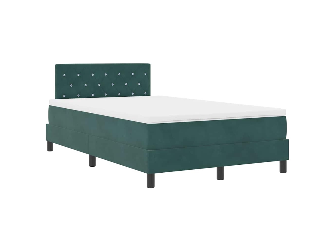 Cama Box Spring com Led Verde Escuro 120x190 cm Veludo MAISON EXCLUSIVE