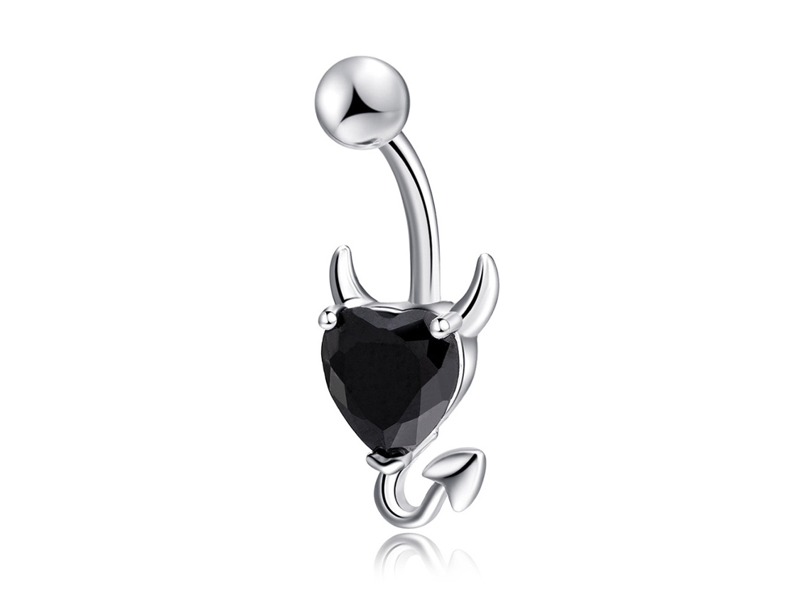 Anel De Umbigo Coração Aço Inoxidável Piercing Corporal