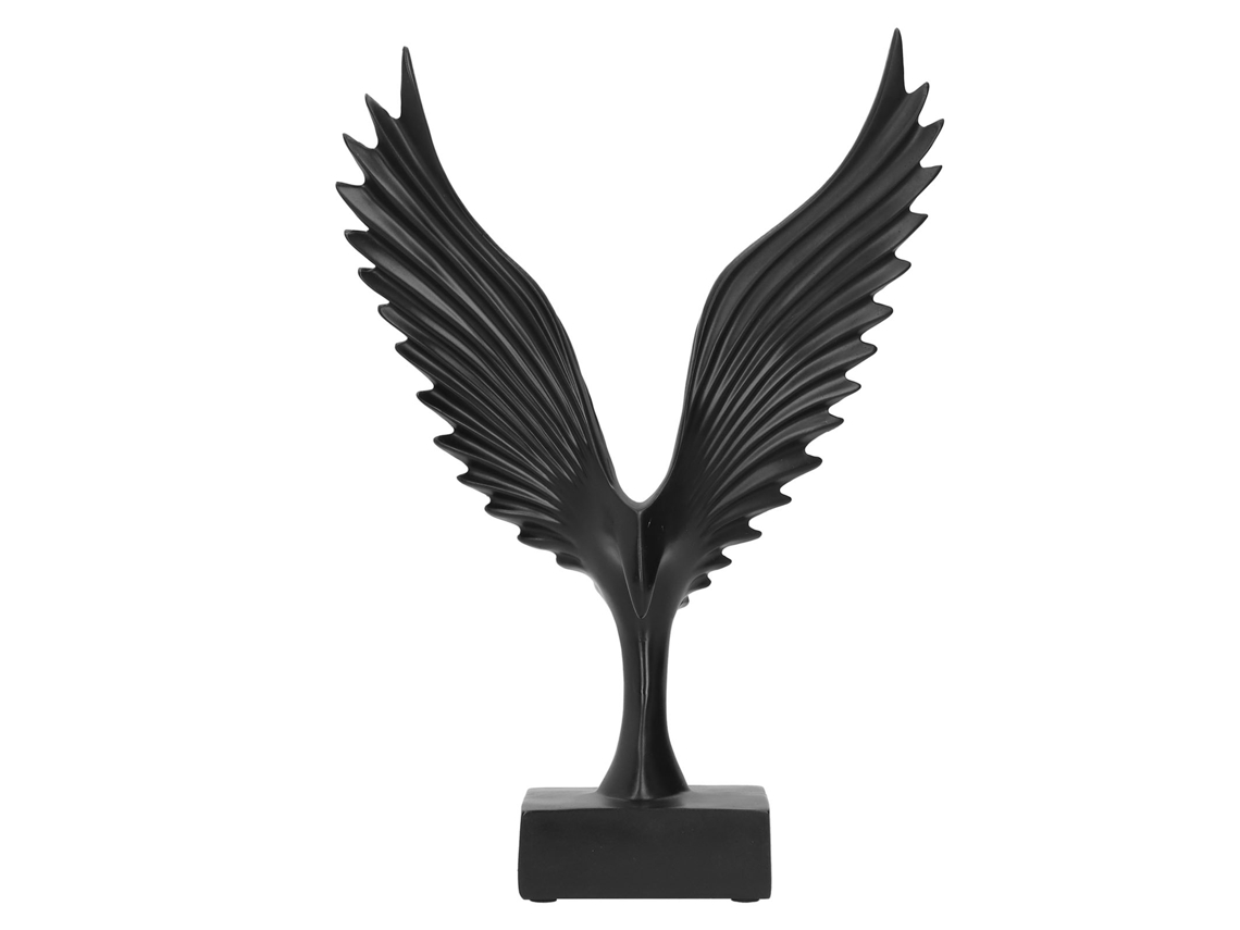 Laxiscreed Escultura Decorativa Em Resina De Asa De Anjo E Águia, Obra De Arte Para Decoração De Casa Bs086 Preta