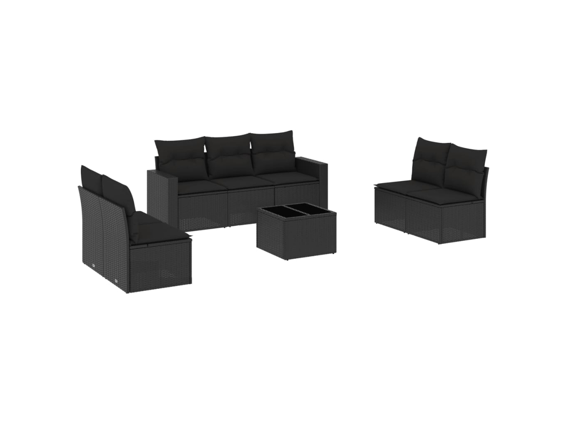 Garden Sofa Set, Garden Sofa Sets Vidaxl Preto Rattan / Vime (n/a)