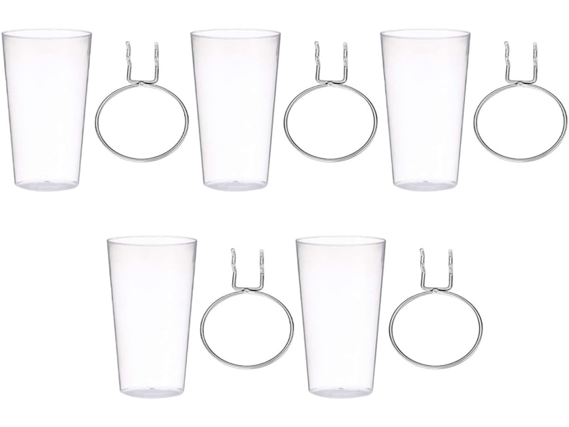 Conjunto com 5 Ganchos e Suportes Transparentes para Organizar Seu Espaço com Painéis. SFUSHOS