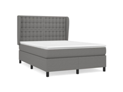 Box Spring Bed, Box Spring Beds Vidaxl Cinzeto Tecido (140 X 200 Cm)