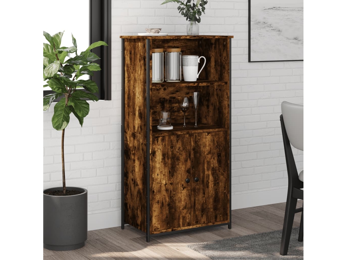 Aparador Alto 62x36x121,5 cm Derivados de Madera de Roble Ahumado