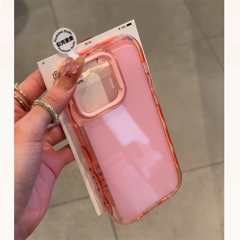 Capa Para Celular (iphone 13 Pro Max Rosa) À Prova De Choque Com Moldura Macia Em Cor Contrastante.