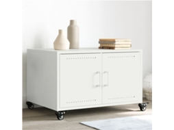 Vidaxl Mesa De Centro 68x50x43,5 Cm Aço Branco