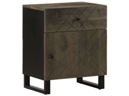 Vidaxl Mesa De Cabeceira 50x33x60 Cm Madeira De Mangueira Maciça Preto