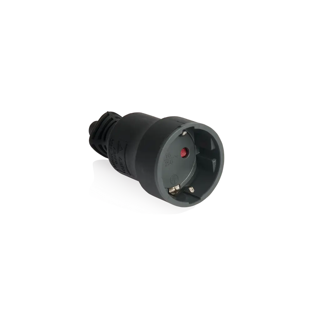 Ficha Fêmea Borracha 16A 2Pt 250V Ip20 SCHUKO