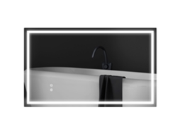 Espelho Casa De Banho Com Luz Led 100x60 Cm De Parede Com Iluminação Anti-embaciamento Brilho Ajustável E Interruptor Tátil