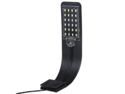 Luz de Aquário LED 24 Leds 10W, AC110V/220V, Branca/Azul, Portátil, Mini Clamp