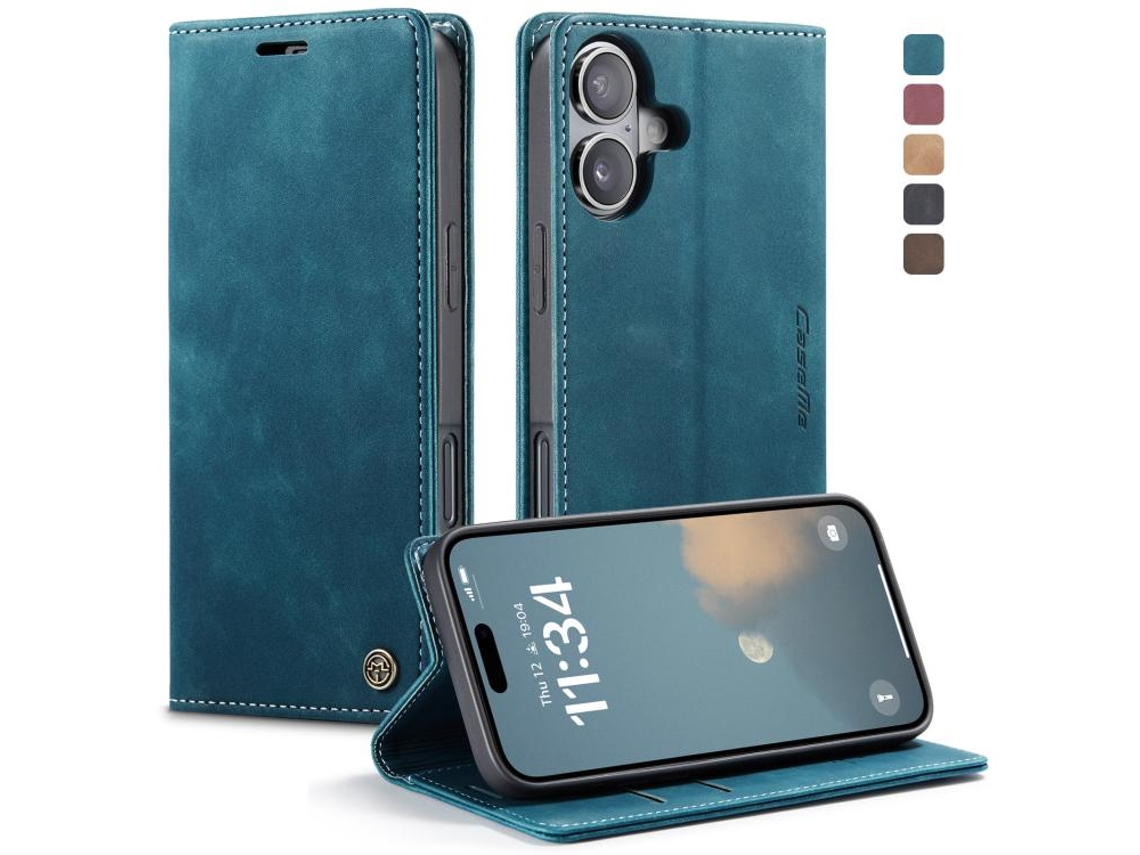 Capa Multifuncional Horizontal Flip Para Iphone 17 Em Couro.