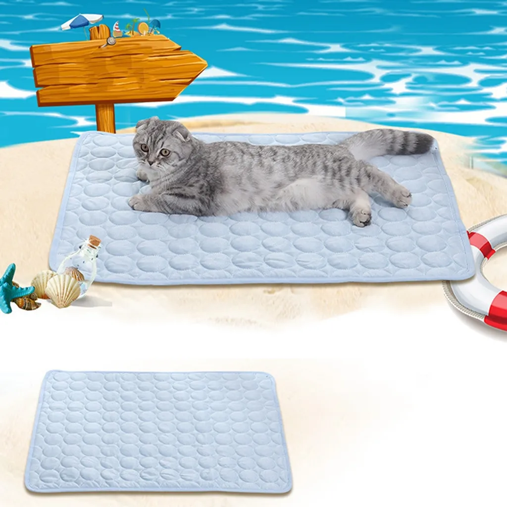 Tapete Refrescante, para Cães, Lavável, Antiderrapante, Macio, Uso no Verão, 50x40 Cm, Azul AQUAFORGE
