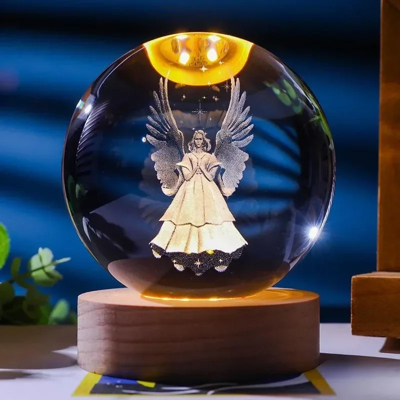 Luminária Noturna em Formato de Bola de Cristal 3d, Decoração para Casa. MDUG