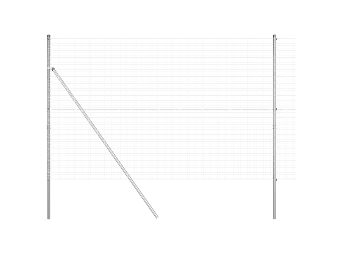 Conjunto 1 Poste De Cerca Vidaxl Prateado Aço (50 X 1,5 M)