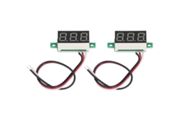 2pcs Voltímetro Digital Led 0.36 Polegadas 3 Fios Display Verde Dc 0.00v 30.0v Alta Precisão