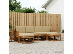 Vidaxl Conjunto De Sofás Para Exterior 6 Unid. Natural E Bege