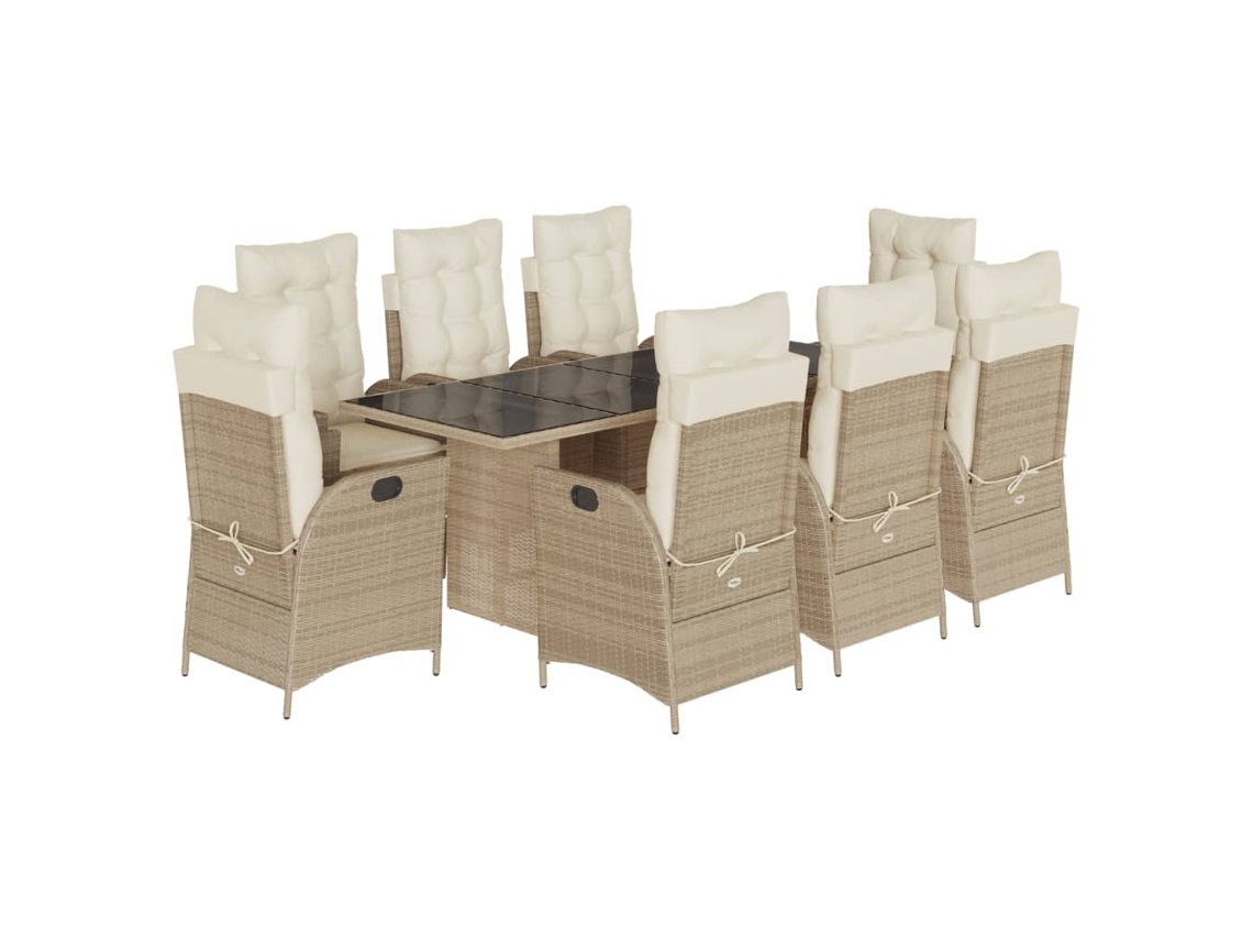 Garden Dining Set, Garden Dining Sets Vidaxl Bege Rattan / Vime (n/a)